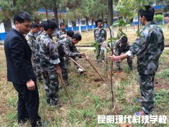 昆明现代科技学校师生植树活动